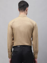 Men's Brown Cotton Solid Formal Shirt-SF-873