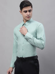 Men's Green Cotton Solid Formal Shirt-SF-873