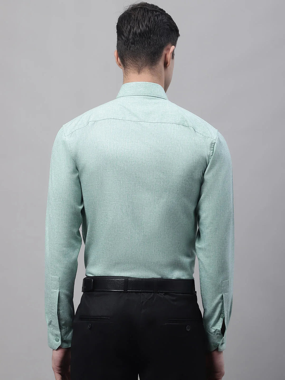 Green Cotton Formal Shirt - Solid Mens Shirt SF-873 | Shop Now