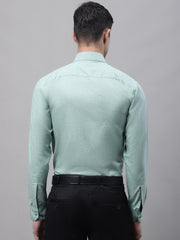 Men's Green Cotton Solid Formal Shirt-SF-873