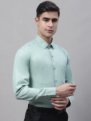 Men's Green Cotton Solid Formal Shirt-SF-873