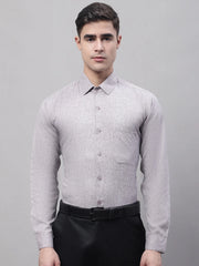 Men's Grey Cotton Solid Formal Shirt-SF-873