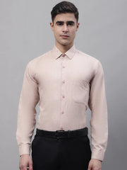 Men's Light-Brown Cotton Solid Formal Shirt-SF-873