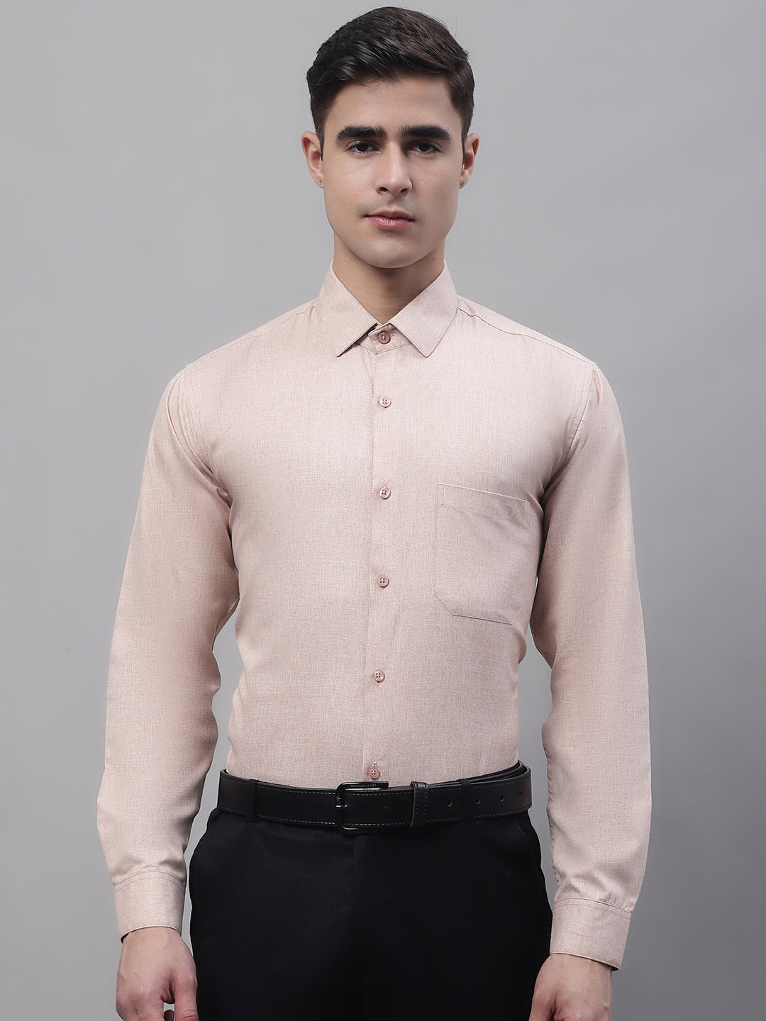 Light Brown Cotton Formal Shirt - Mens Shirt SF-873 | Cotton