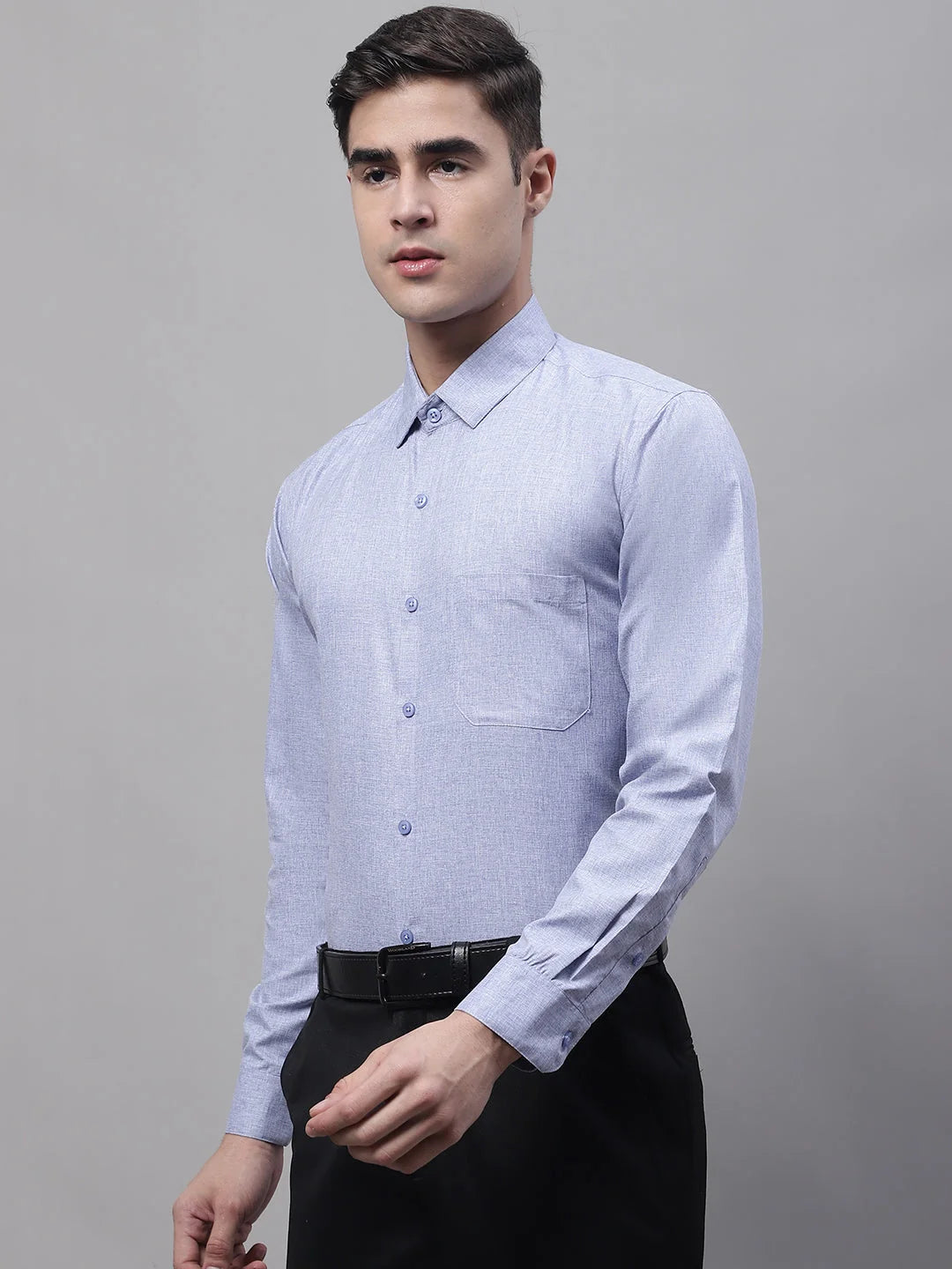 Light Grey Cotton Formal Shirt - Stylish Mens Shirt