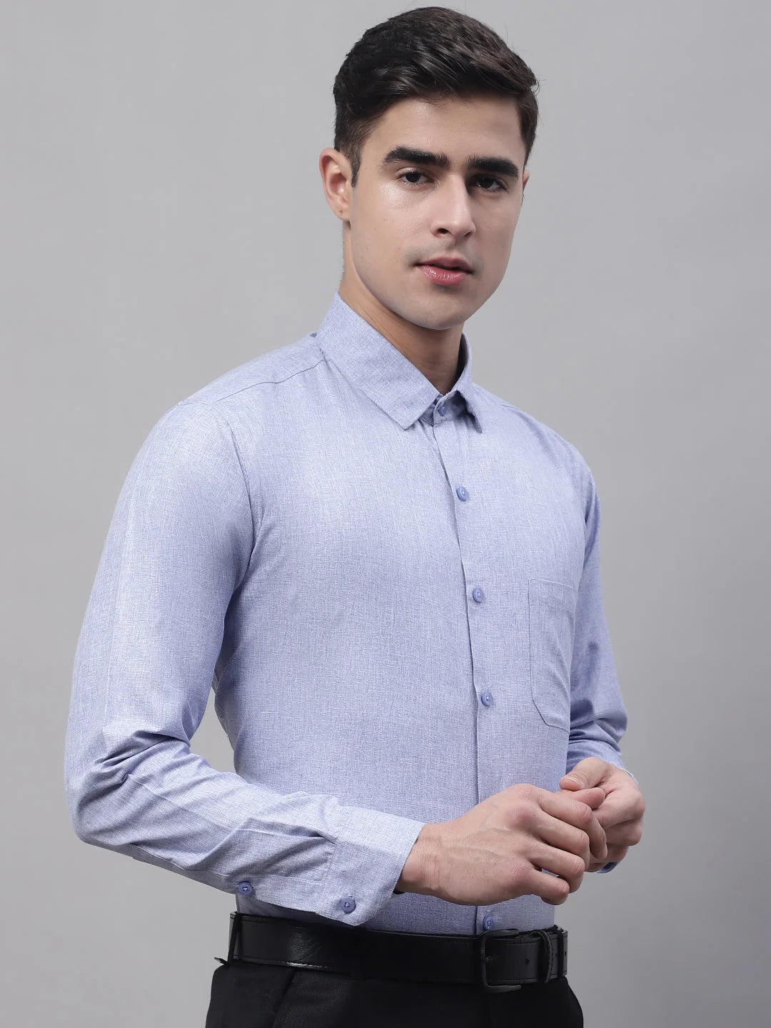 Light Grey Cotton Formal Shirt - Stylish Mens Shirt