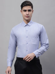 Men's Light-Grey Cotton Solid Formal Shirt-SF-873