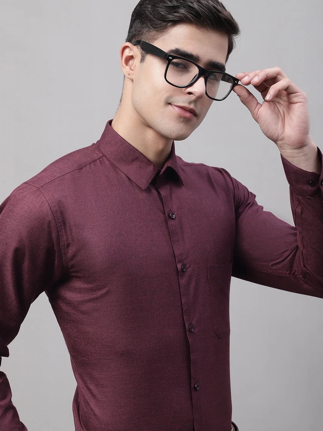 Maroon Cotton Formal Shirts - Solid Mens Shirt Collection