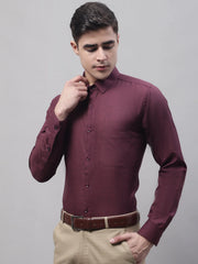 Men's Maroon Cotton Solid Formal Shirt-SF-873