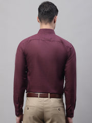 Men's Maroon Cotton Solid Formal Shirt-SF-873