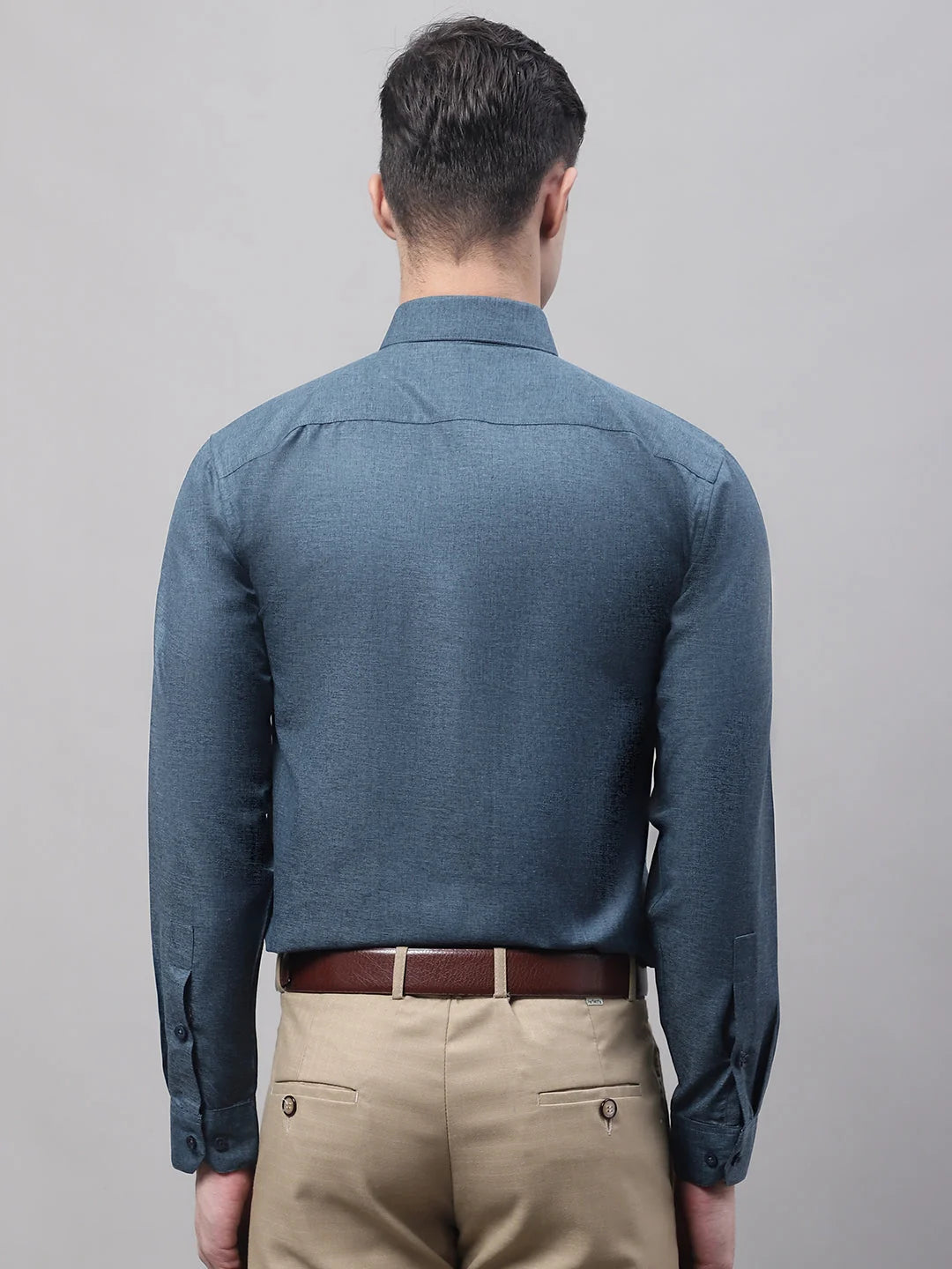 Teal Blue Cotton Formal Shirt - Stylish Mens Shirts Online