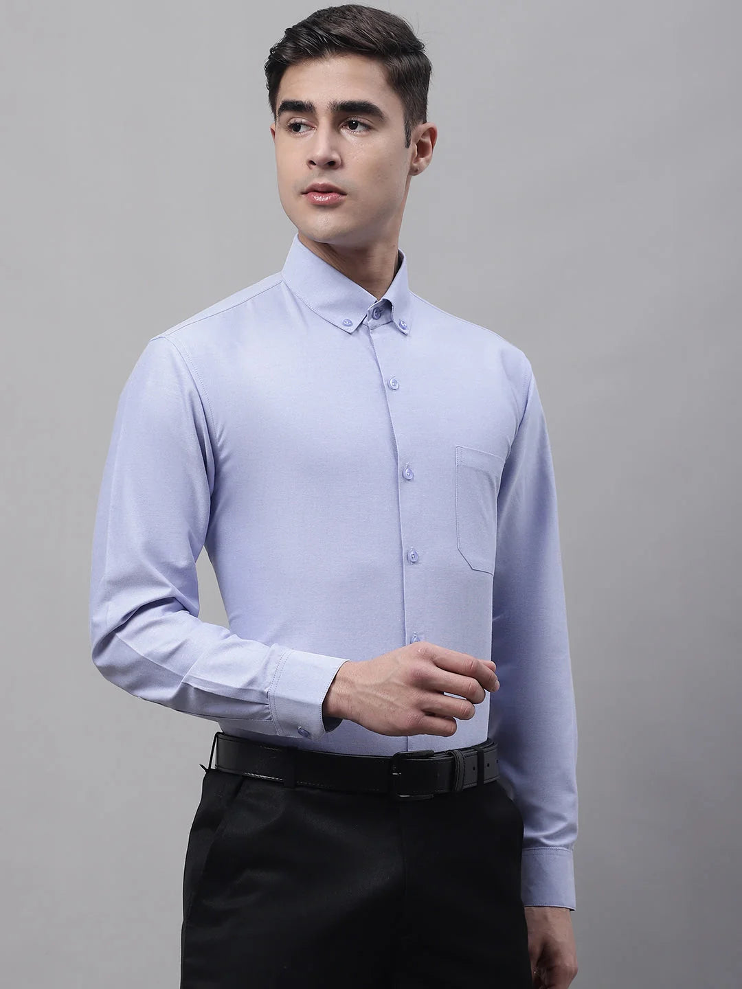 Blue Cotton Mens Shirt - Solid Formal Shirts For Men