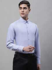 Men's Blue Cotton Solid Formal Shirt-SF-875