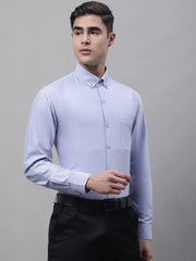 Men's Blue Cotton Solid Formal Shirt-SF-875