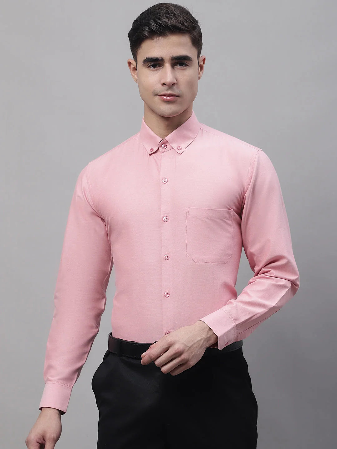 Coral Cotton Mens Shirt - Solid Formal Shirts For Men
