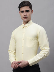 Men's Lemon Cotton Solid Formal Shirt-SF-875