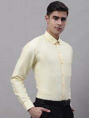 Men's Lemon Cotton Solid Formal Shirt-SF-875
