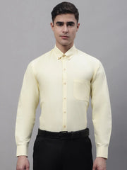 Men's Lemon Cotton Solid Formal Shirt-SF-875