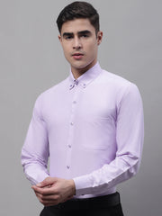 Men's Light Purple Cotton Solid Formal Shirt-SF-875