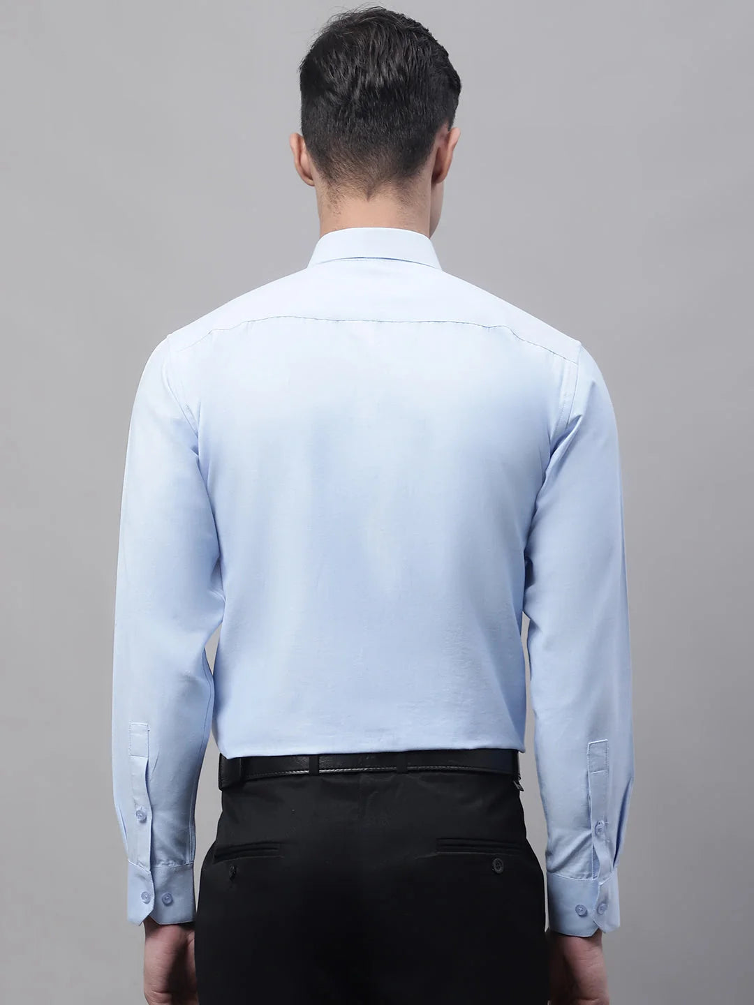 Sky Blue Cotton Mens Shirt - Solid Formal Shirts For Men