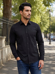 Men's Cotton Solid Casual Shirt ( RDSH 883Black )