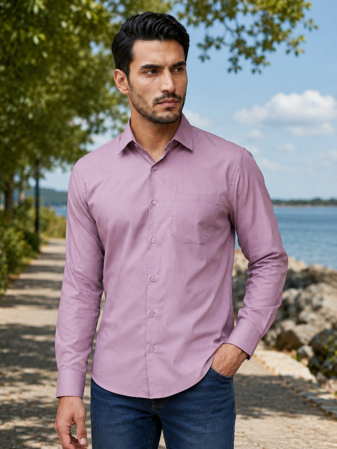 DesiQlo Men Solid Men Regular Fit Shirts - Multicolor - RDSH_883Magent