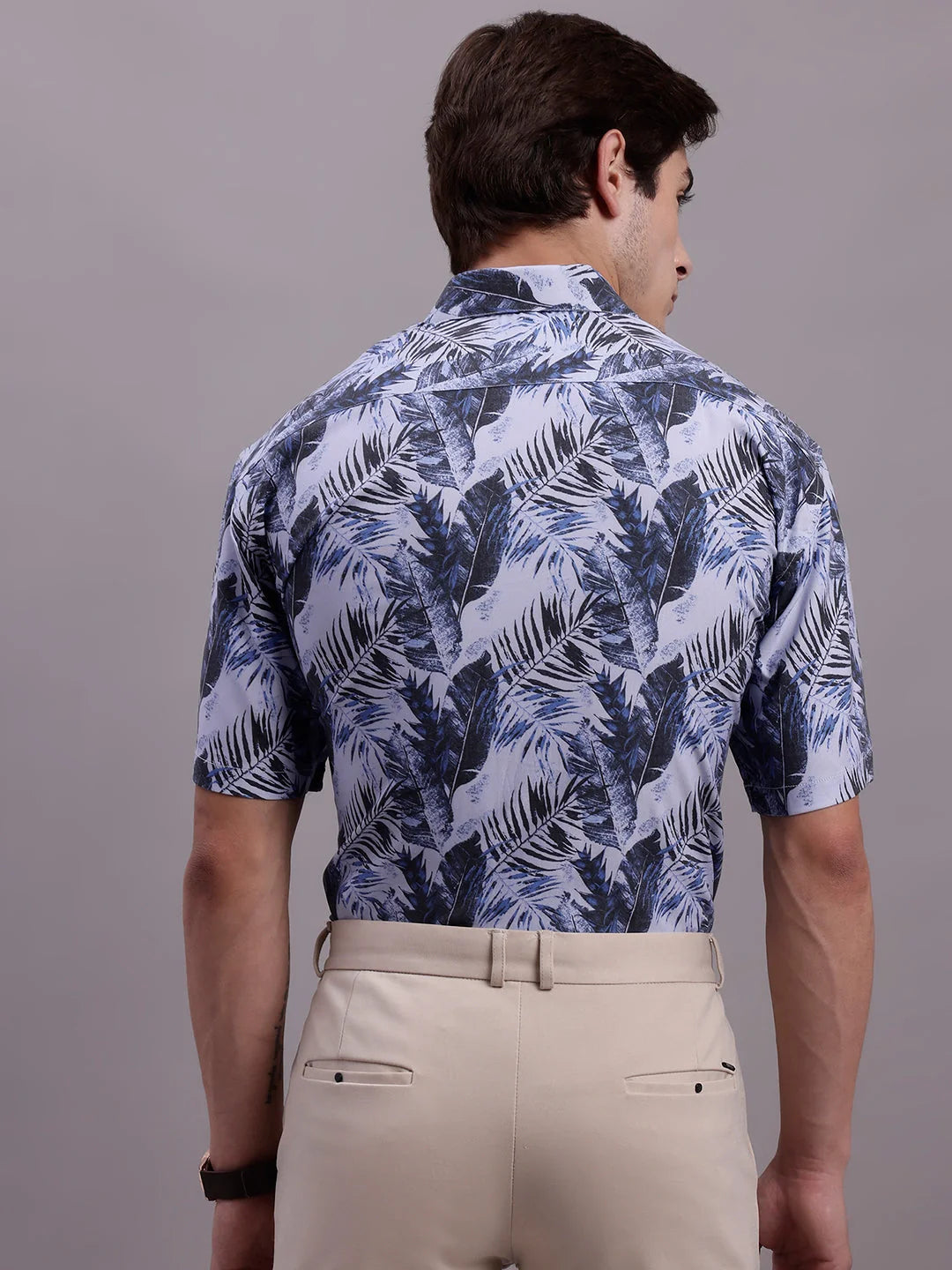 Dark Floral Printed Formal Shirts for Men | Cotton Mens Shirt