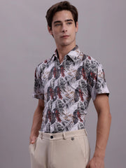 Men's Floral Brand Printed Formal Shirt