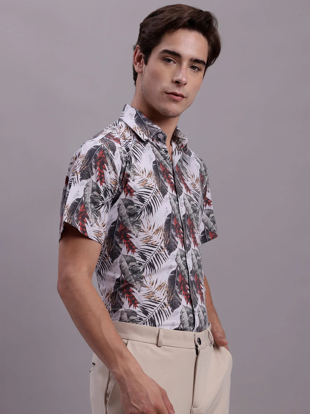Printed Formal Shirt - Stylish Floral Brand Men's Cotton Shirt