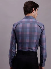Men's Cotton Blend Checked Styled Formal Shirt