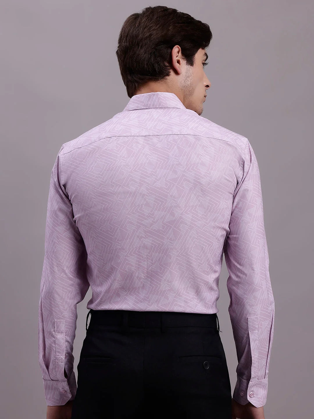 Geometric Printed Formal Shirt - Premium Cotton Blend Mens Shirt