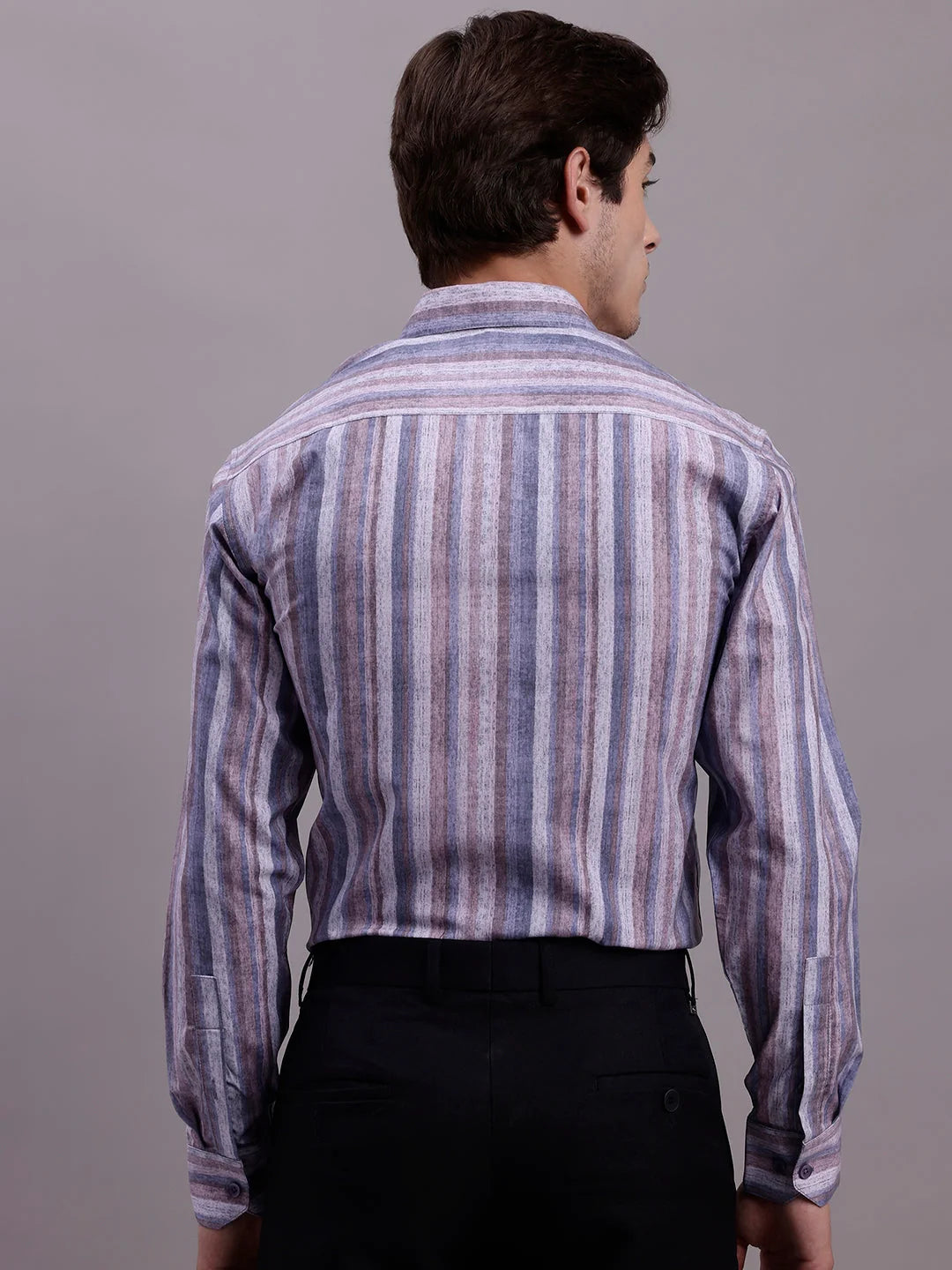Cotton Blend Striped Formal Shirt - Mens Shirt Collection