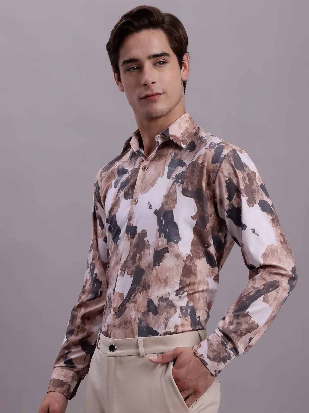 Men's Printed Cotton Formal Shirt - Stylish Mens Shirts Online
