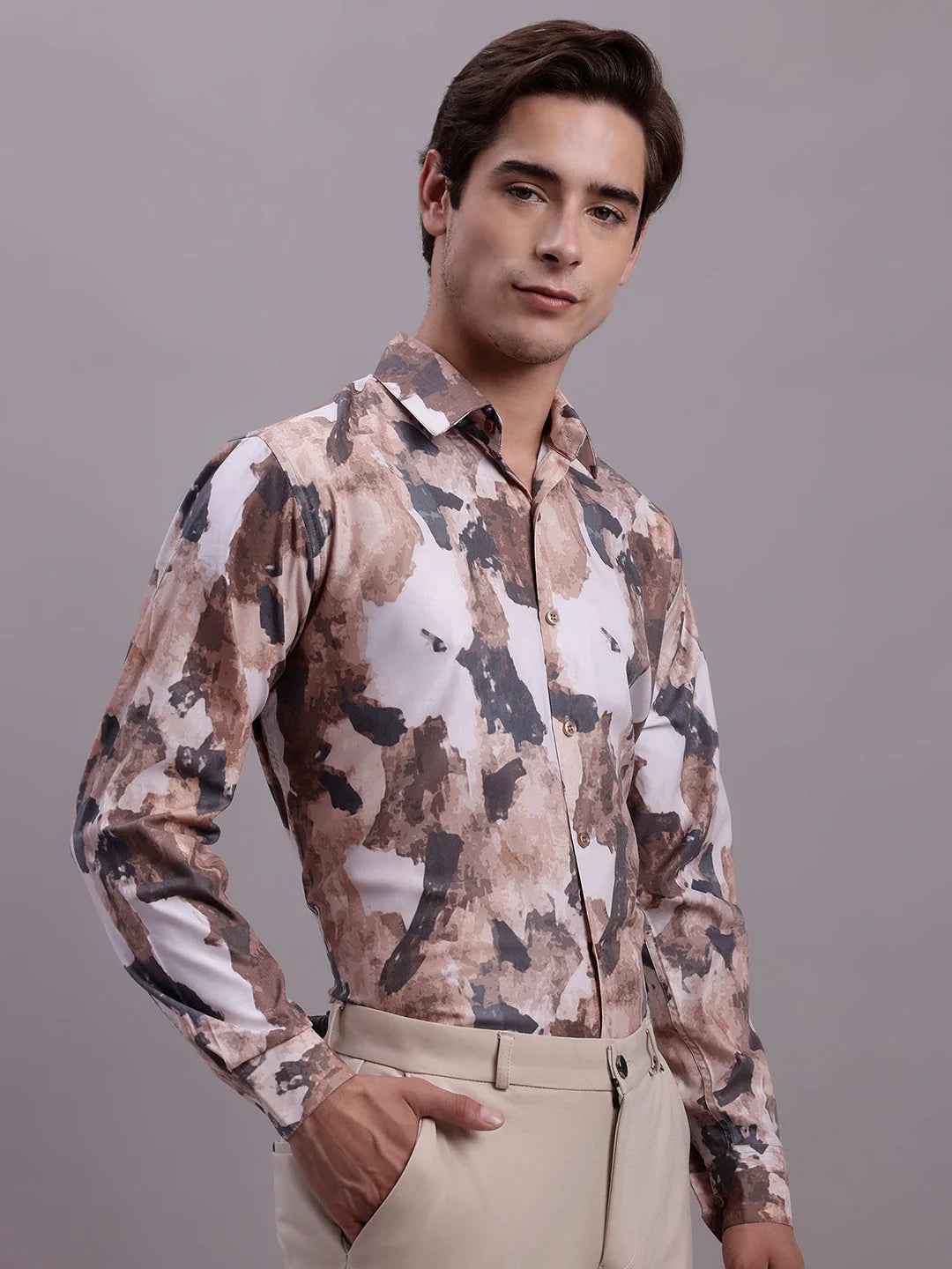 Men's Printed Cotton Formal Shirt - Stylish Mens Shirts Online