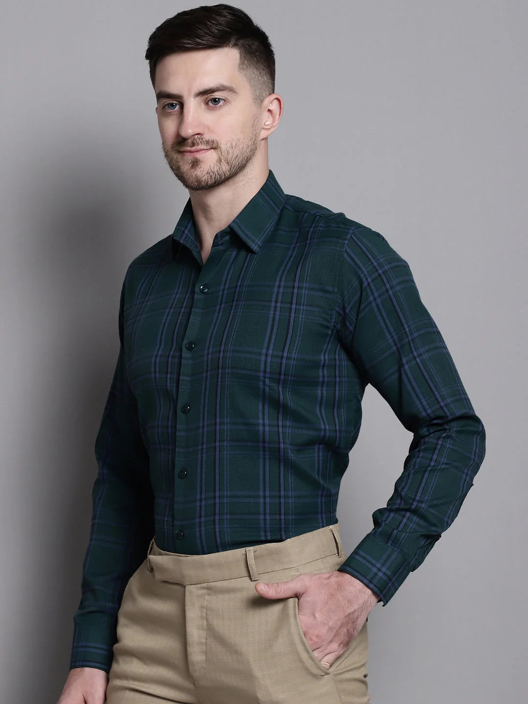 Men's Custom Classic Checks Formal Shirt | Cotton Mens Shirt