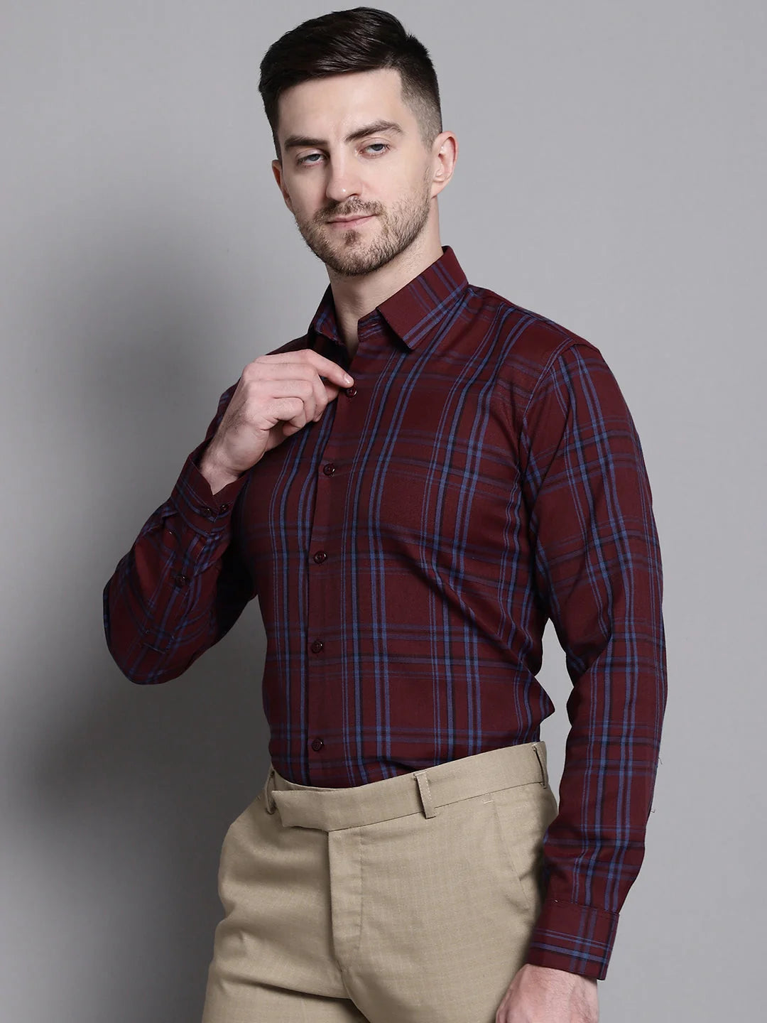 Men's Classic Checks Cotton Formal Shirt | Stylish Mens Shirt