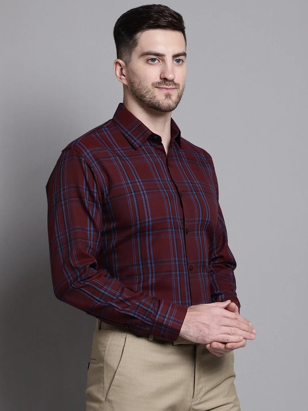 Men's Classic Checks Cotton Formal Shirt | Stylish Mens Shirt
