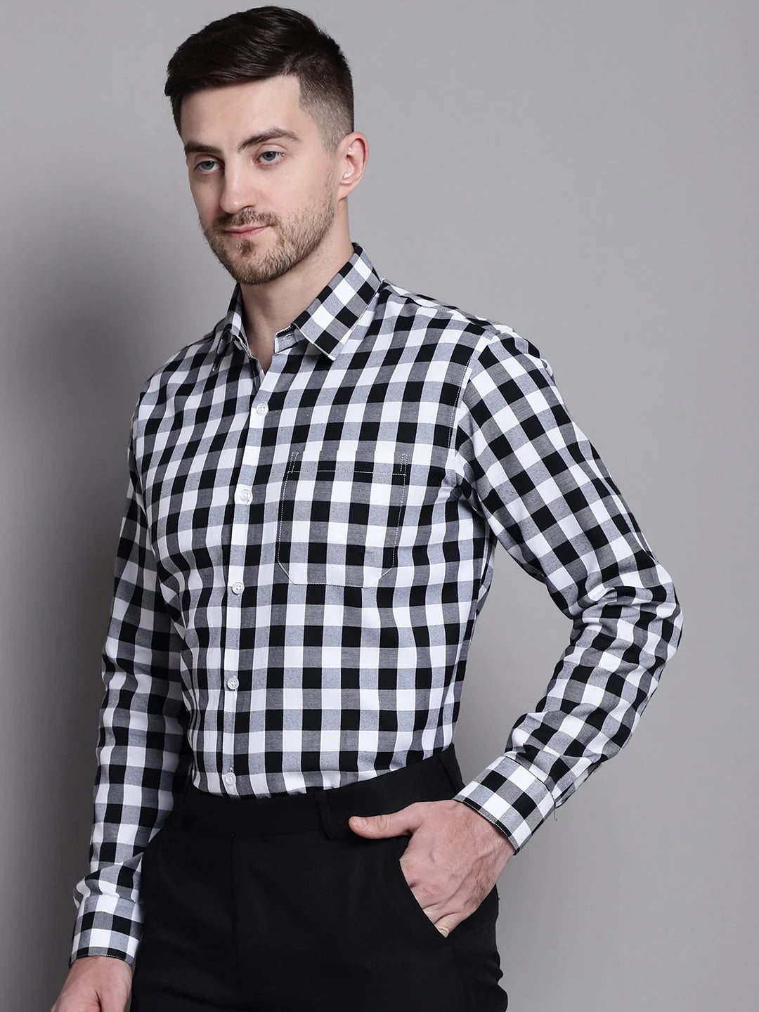 Men's Buffalo Check Formal Shirt | Premium Cotton Polo Shirts