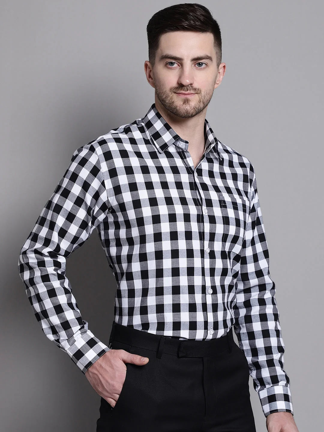 Men's Buffalo Check Formal Shirt | Premium Cotton Polo Shirts