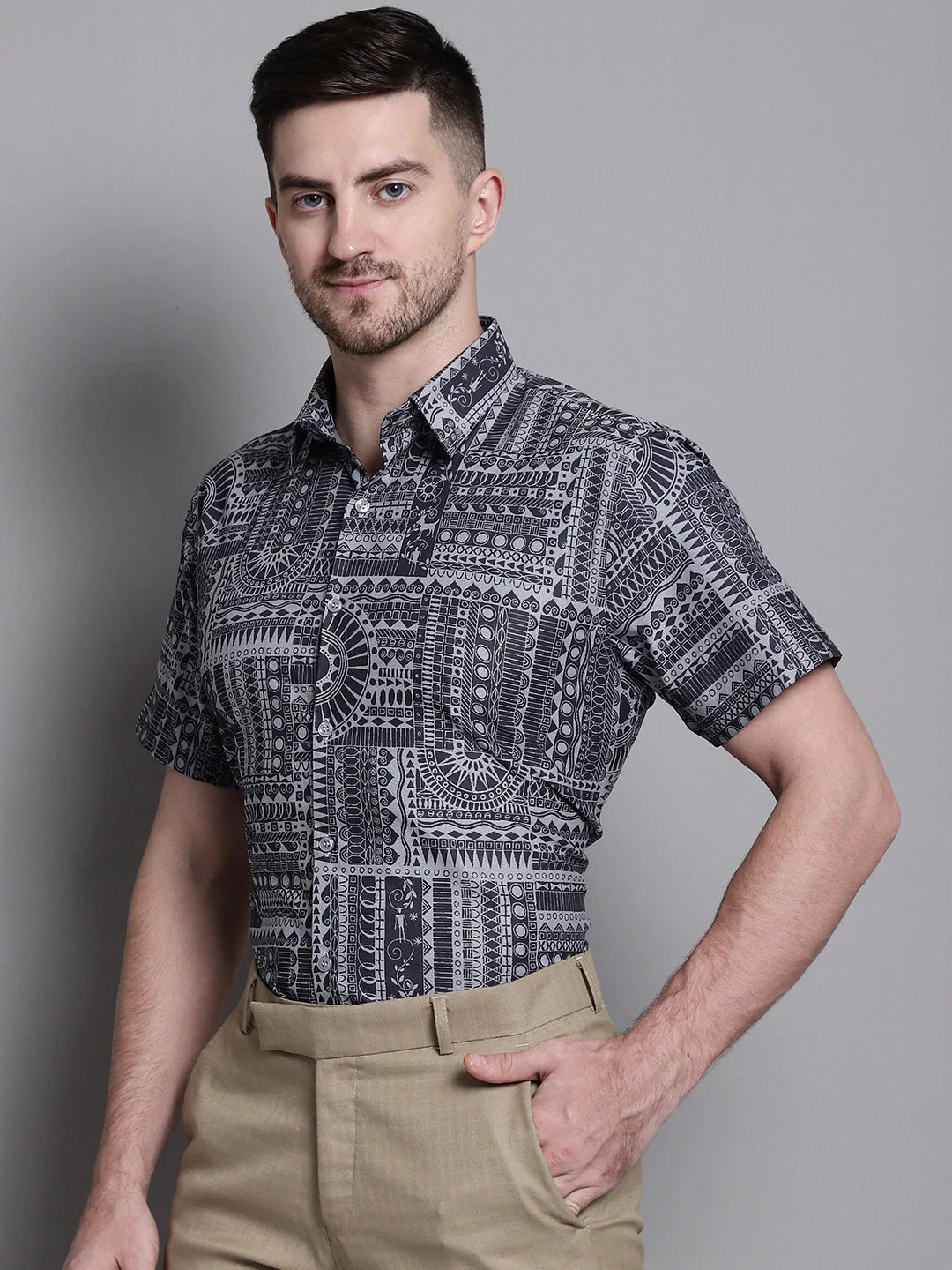Gental Printed Formal Shirt - Classic Cotton Mens Shirt Designs