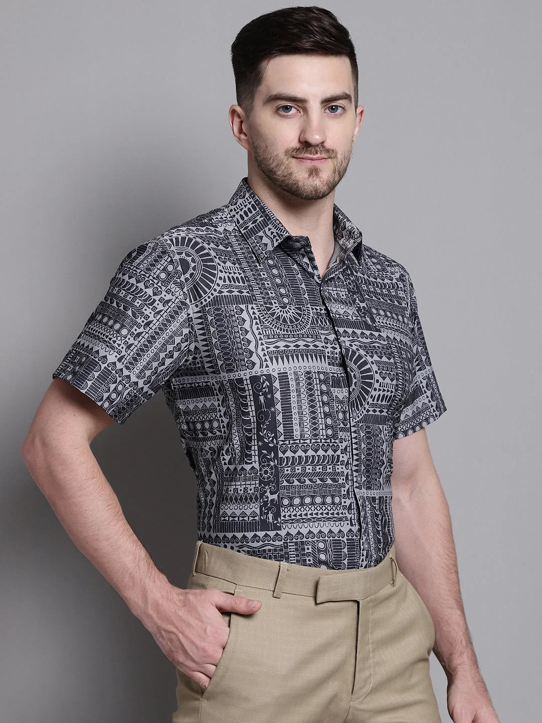 Gental Printed Formal Shirt - Classic Cotton Mens Shirt Designs