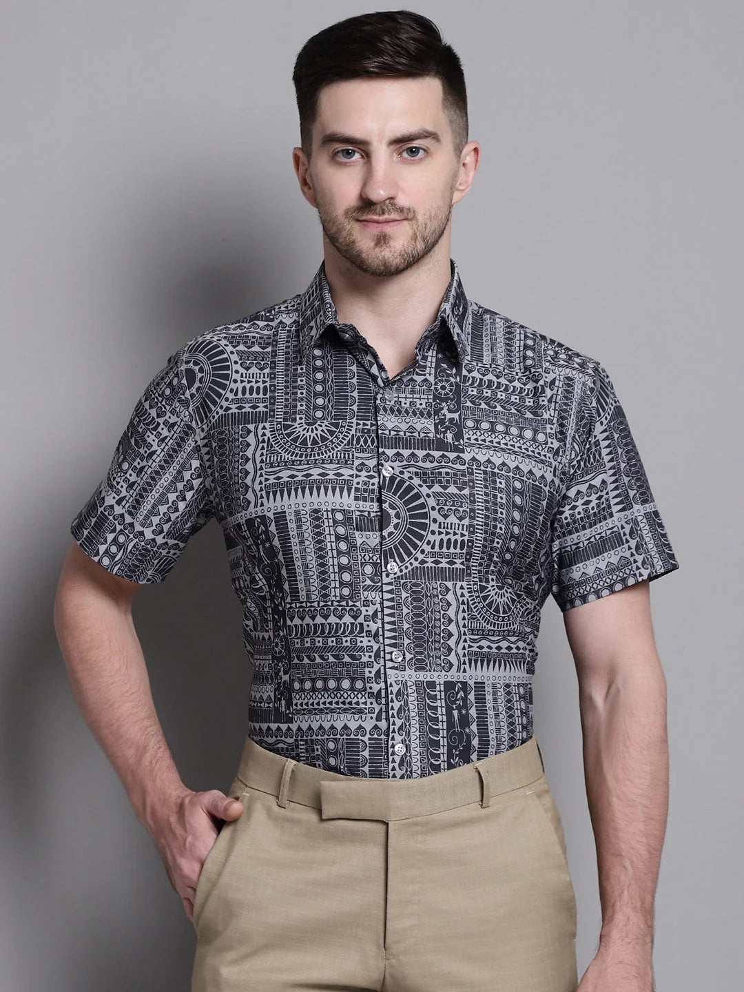 Gental Printed Formal Shirt - Classic Cotton Mens Shirt Designs