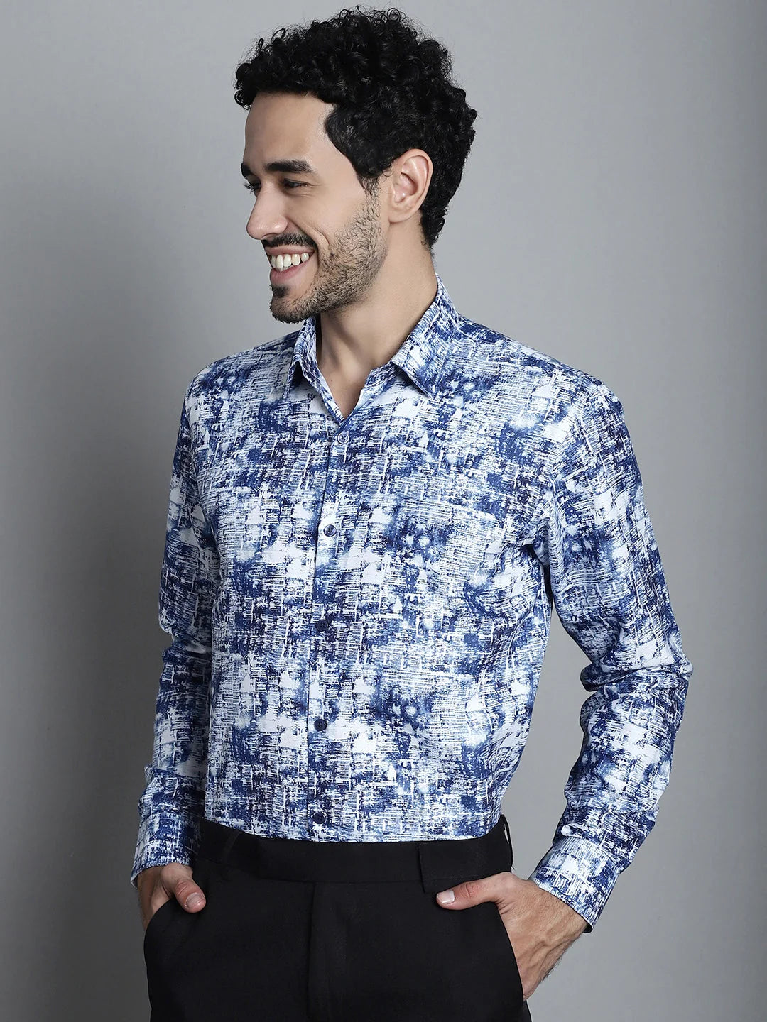 Stylish Printed Formal Shirts for Men - Geometric Mens Shirt