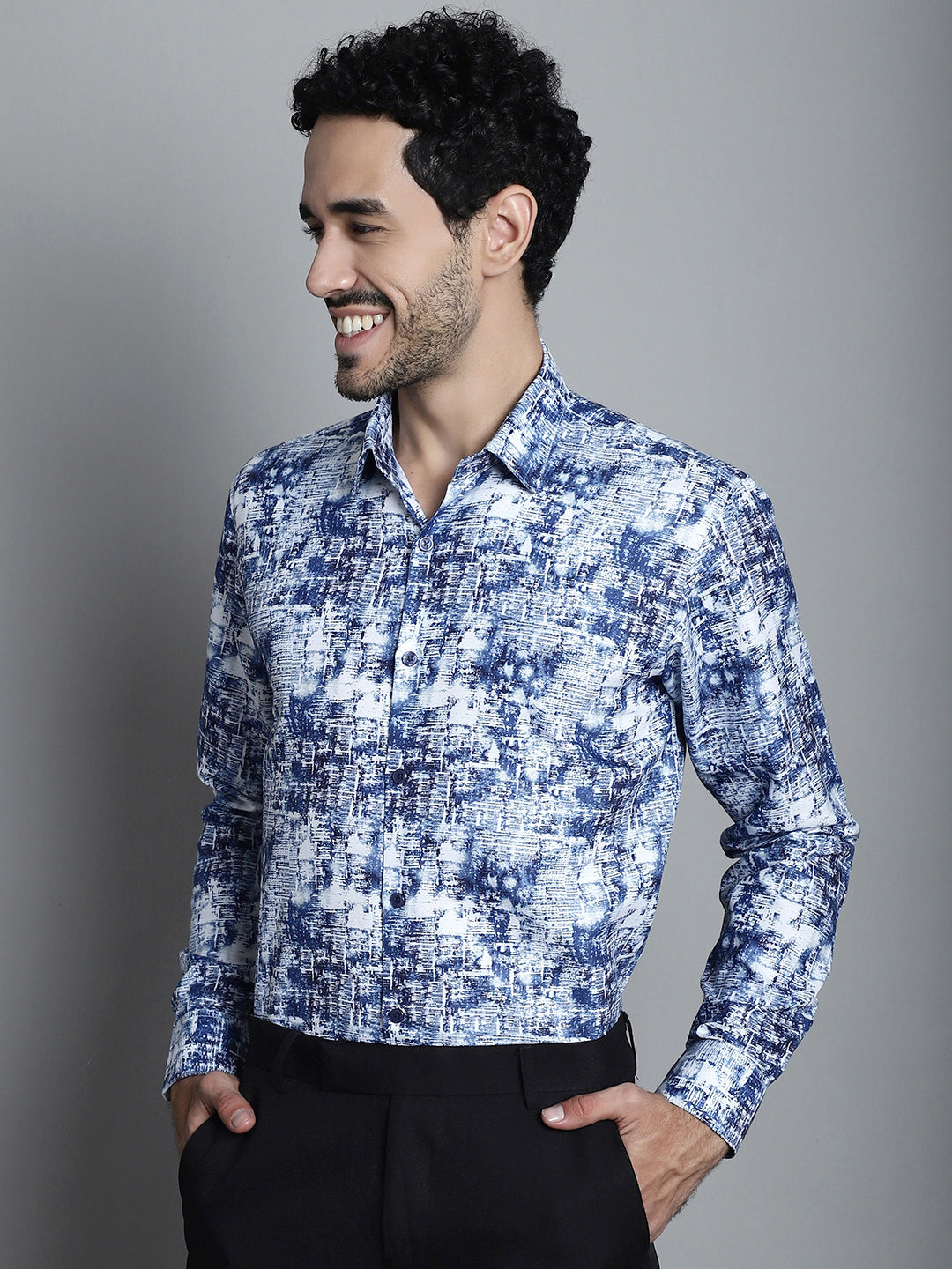 Stylish Printed Formal Shirts for Men - Geometric Mens Shirt