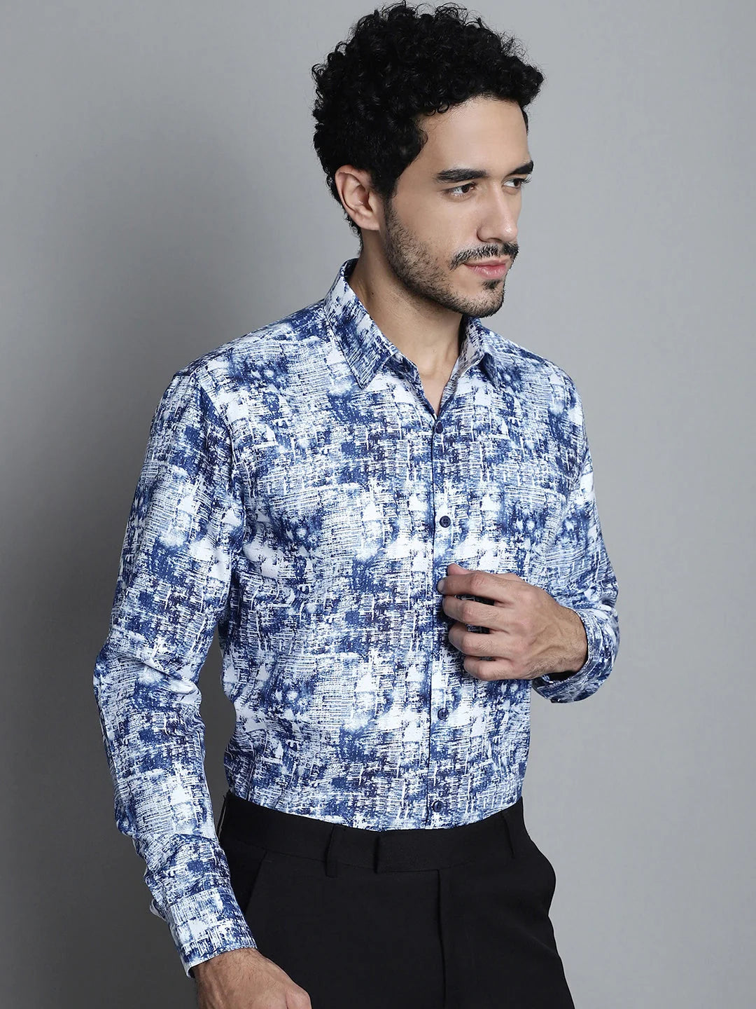 Stylish Printed Formal Shirts for Men - Geometric Mens Shirt