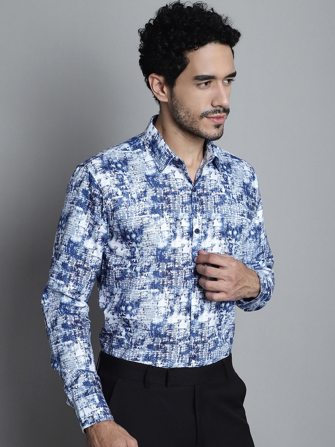 Stylish Printed Formal Shirts for Men - Geometric Mens Shirt