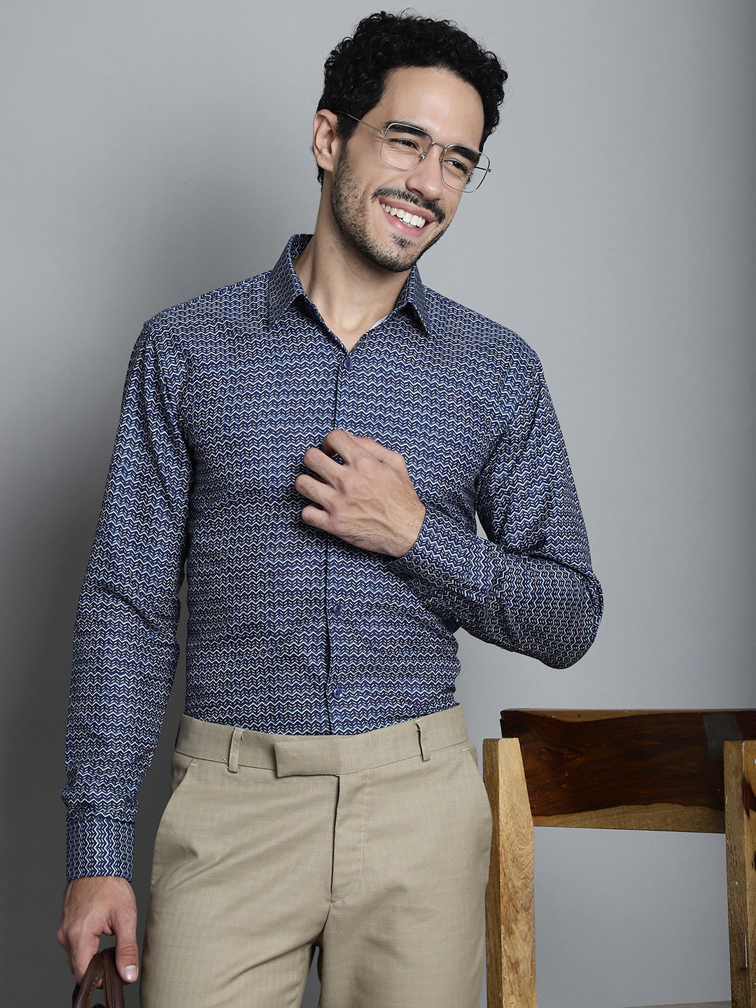 Men's Printed Formal Shirts - Geometric Mens Shirt