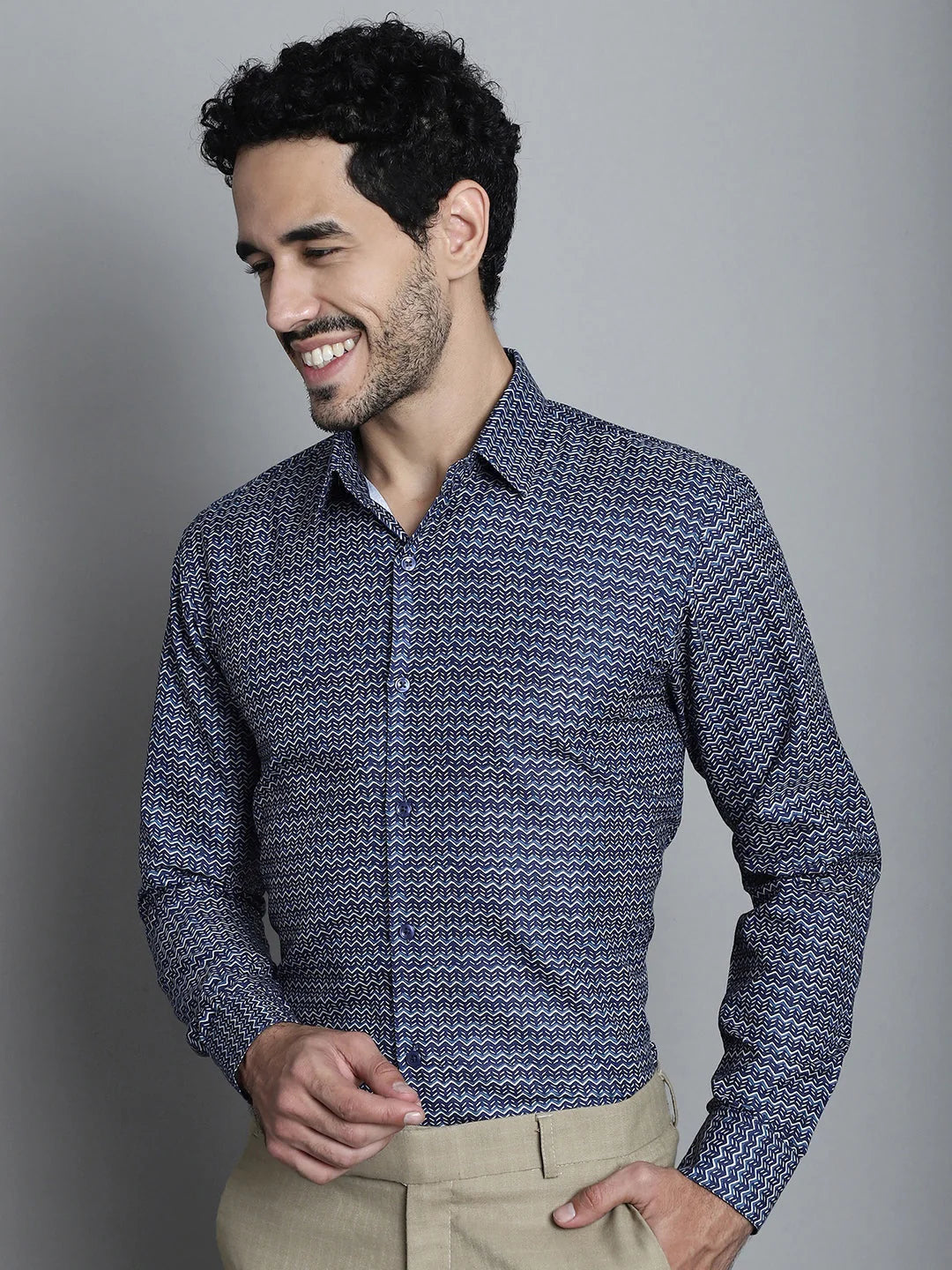 Men's Printed Formal Shirts - Geometric Mens Shirt