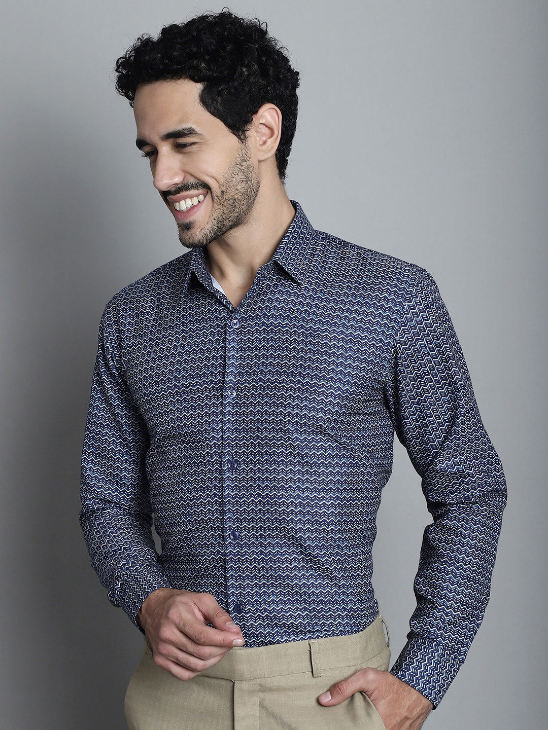 Men's Printed Formal Shirts - Geometric Mens Shirt