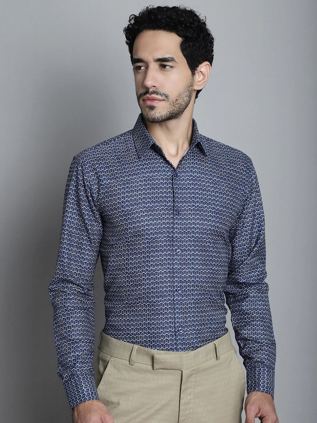 Men's Printed Formal Shirts - Geometric Mens Shirt